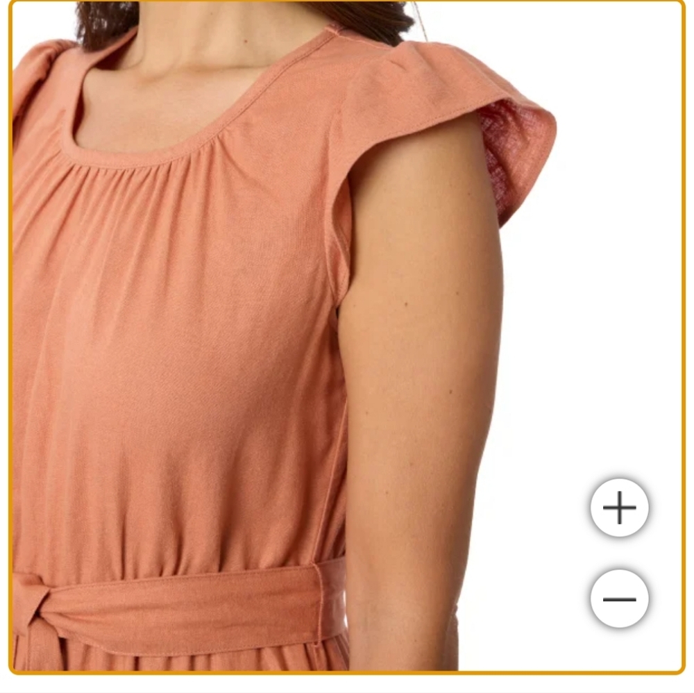 (6)Briggs Women's Linen Blend Tiered Dress - Picture 3 of 3